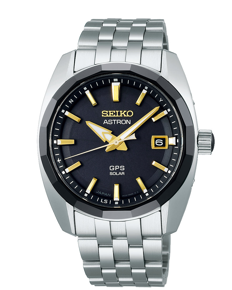 Seiko Astron SSJ011 (Cadran noir / 39mm / Accents en or jaune)