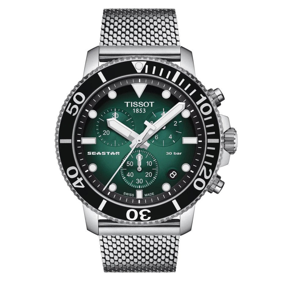 Chronographe Tissot Seastar 1000 à quartz (cadran vert / 45,5 mm)