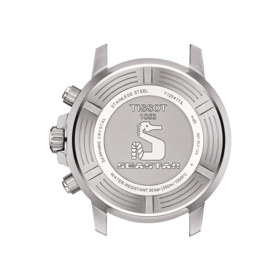 Chronographe Tissot Seastar 1000 à quartz (cadran noir / 45,5 mm / rose)
