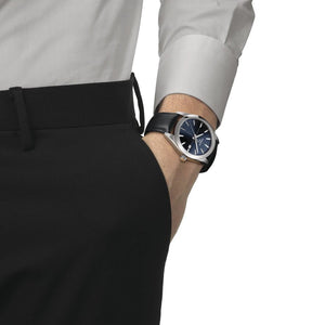 Quartz Tissot Gentleman (cadran bleu / 40mm / bracelet noir)