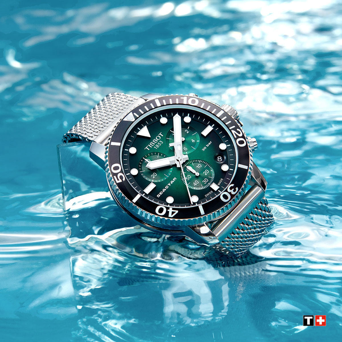 Chronographe Tissot Seastar 1000 à quartz (cadran vert / 45,5 mm)