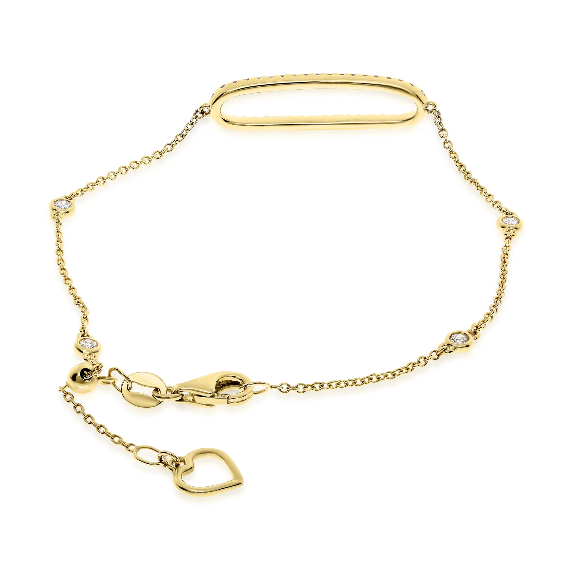 Collection Hemsleys - Bracelet station ovale ouvert en diamants 14K