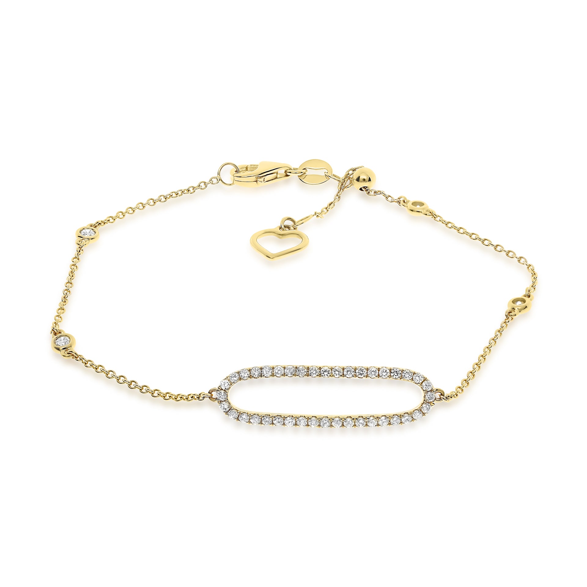 Collection Hemsleys - Bracelet station ovale ouvert en diamants 14K