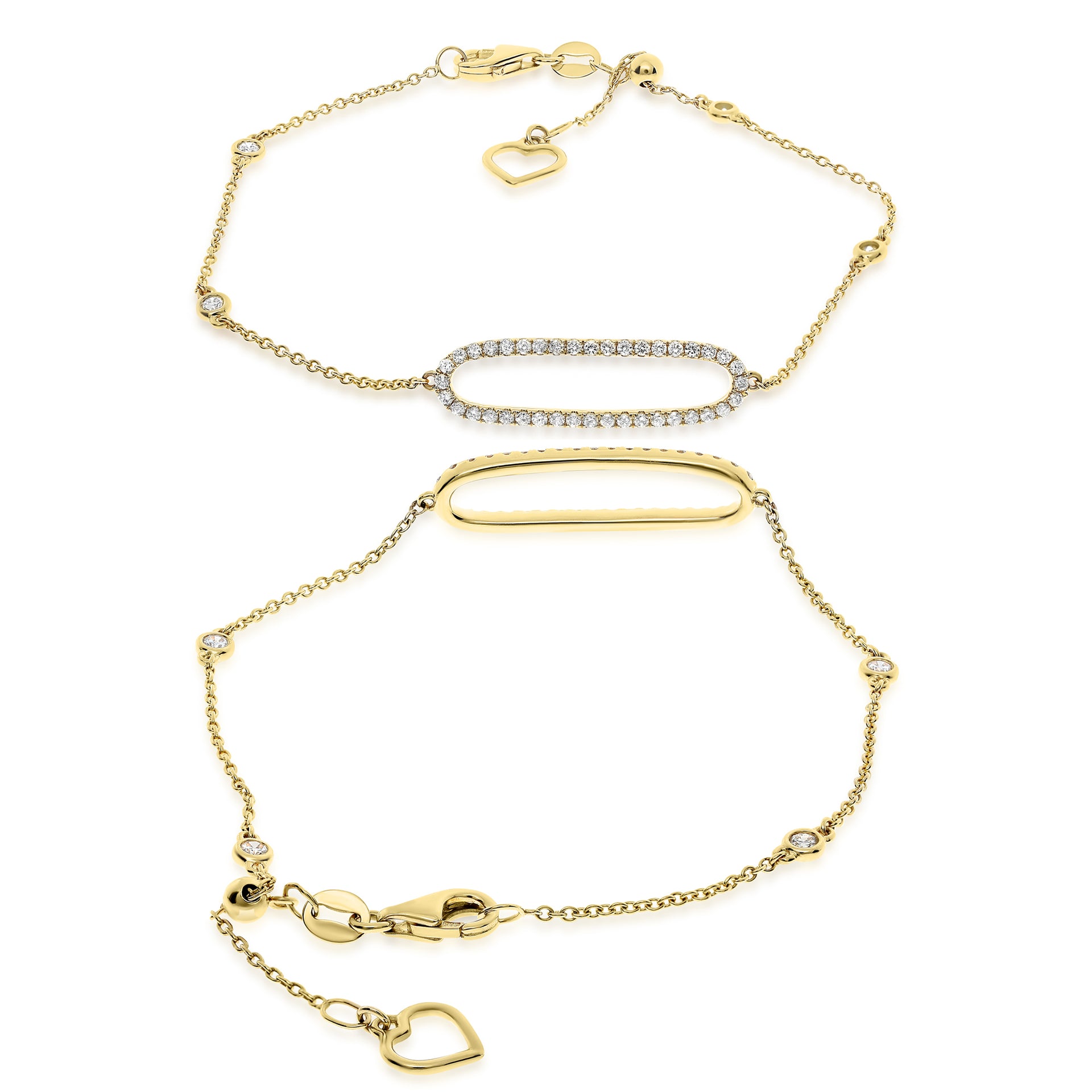 Collection Hemsleys - Bracelet station ovale ouvert en diamants 14K