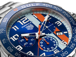TAG Heuer Formula 1 Gulf Edition Chronographe à quartz (Cadran bleu / 43mm / Acier)