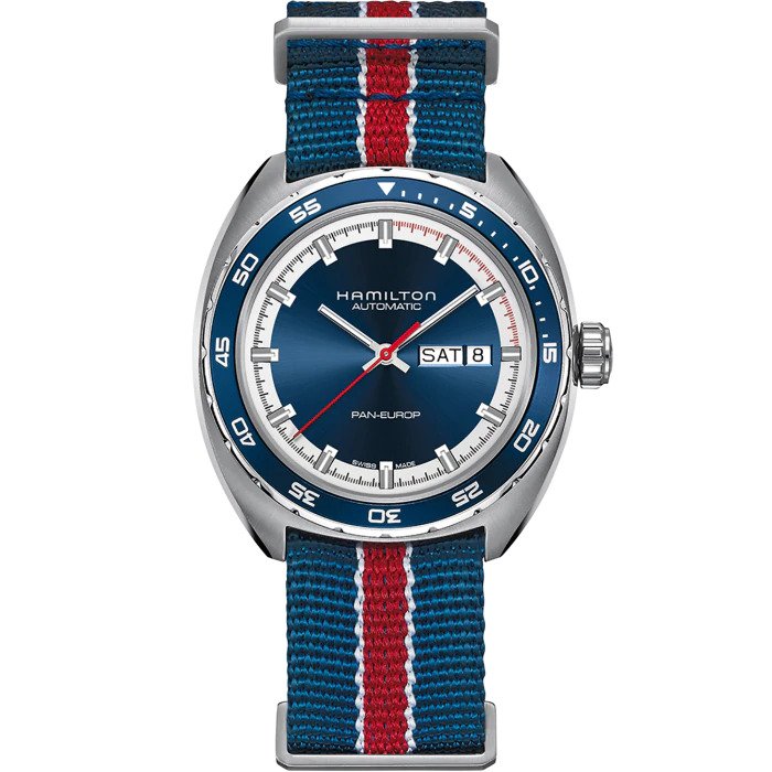 Hamilton American Classic Pan Europ Day Date Auto (cadran bleu / 42mm)