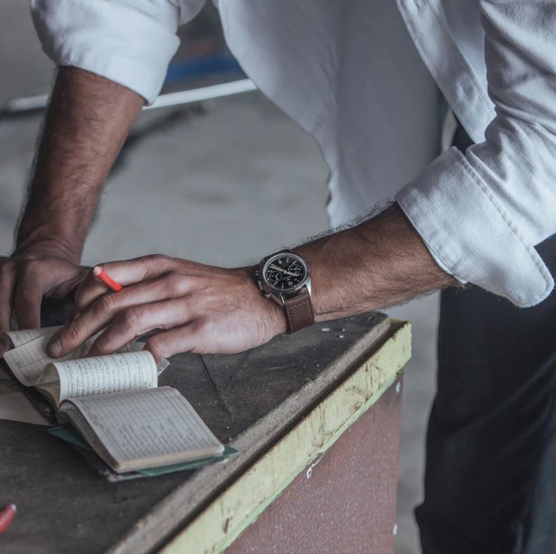 Hamilton Khaki Pilot Aviation Pioneer Chronographe mécanique (cadran noir / 40mm)